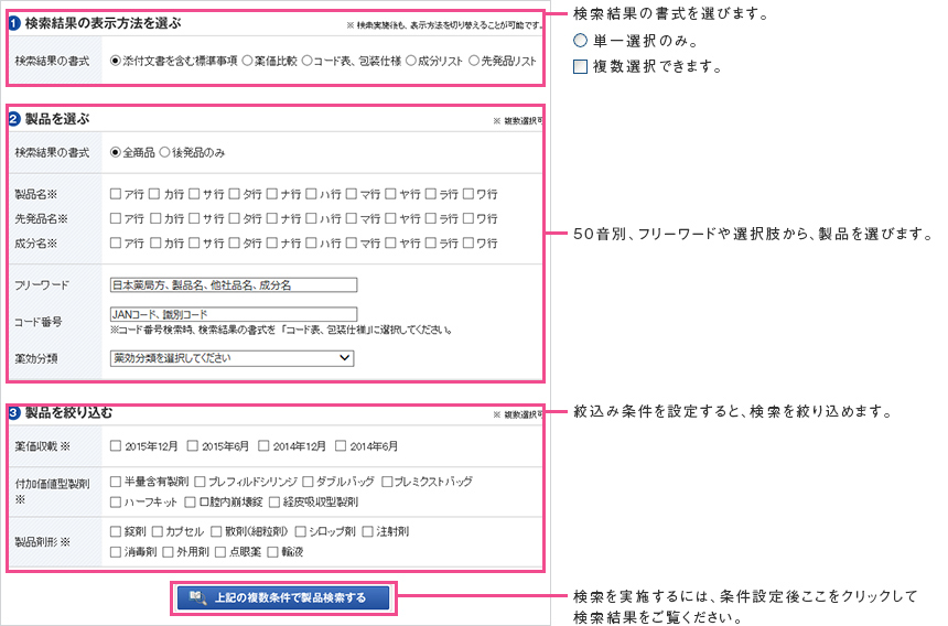 図：詳細検索機能